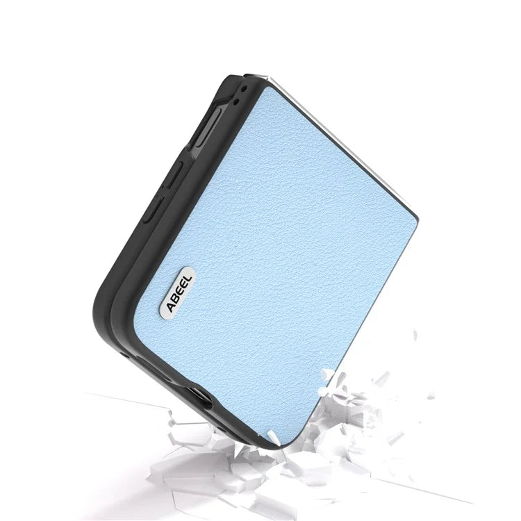ABEEL For Xiaomi Mix Flip 5G Case Anti-Scratch Genuine Cow Leather Back Phone Cover