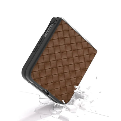 For Xiaomi Mix Flip 5G Case Woven Texture PU Leather Coated PC Mobile Phone Cover