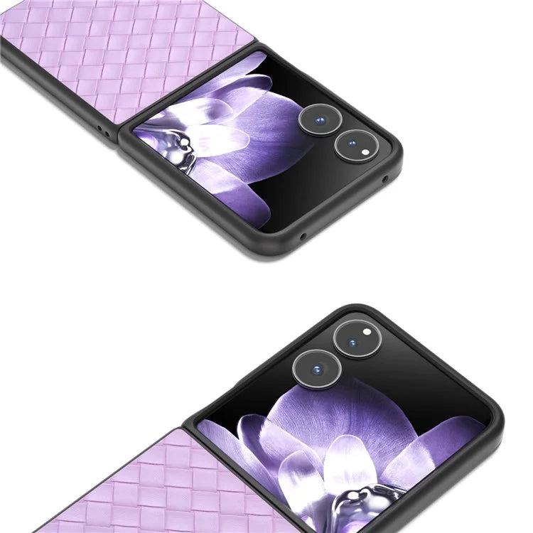 For Xiaomi Mix Flip 5G Case Woven Texture PU Leather Coated PC Mobile Phone Cover