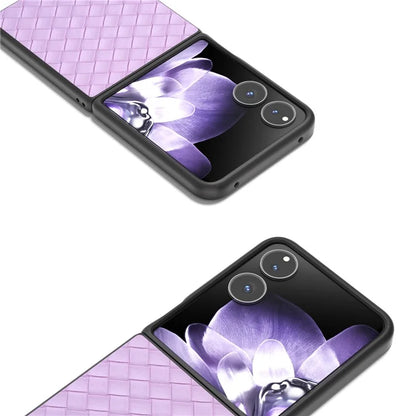 For Xiaomi Mix Flip 5G Case Woven Texture PU Leather Coated PC Mobile Phone Cover