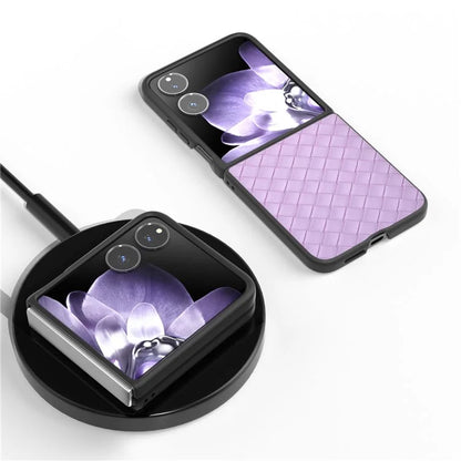 For Xiaomi Mix Flip 5G Case Woven Texture PU Leather Coated PC Mobile Phone Cover