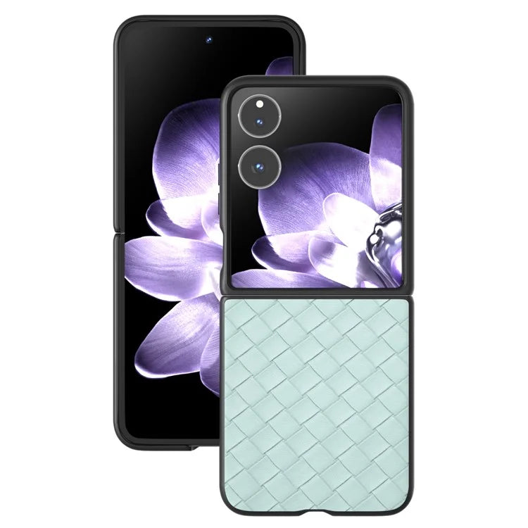 For Xiaomi Mix Flip 5G Case Woven Texture PU Leather Coated PC Mobile Phone Cover