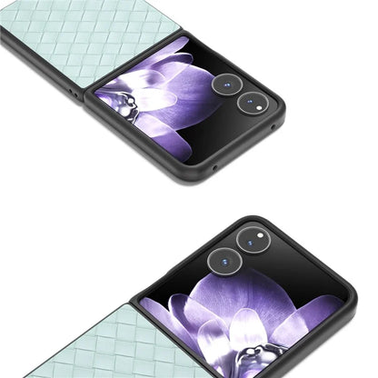 For Xiaomi Mix Flip 5G Case Woven Texture PU Leather Coated PC Mobile Phone Cover