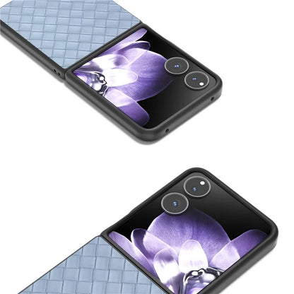 For Xiaomi Mix Flip 5G Case Woven Texture PU Leather Coated PC Mobile Phone Cover