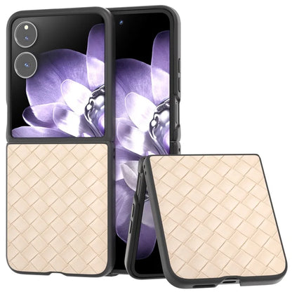 For Xiaomi Mix Flip 5G Case Woven Texture PU Leather Coated PC Mobile Phone Cover