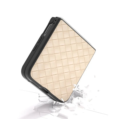 For Xiaomi Mix Flip 5G Case Woven Texture PU Leather Coated PC Mobile Phone Cover