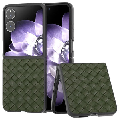For Xiaomi Mix Flip 5G Case Woven Texture PU Leather Coated PC Mobile Phone Cover