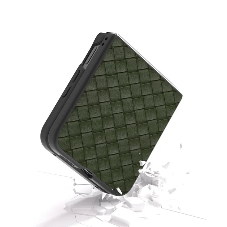 For Xiaomi Mix Flip 5G Case Woven Texture PU Leather Coated PC Mobile Phone Cover