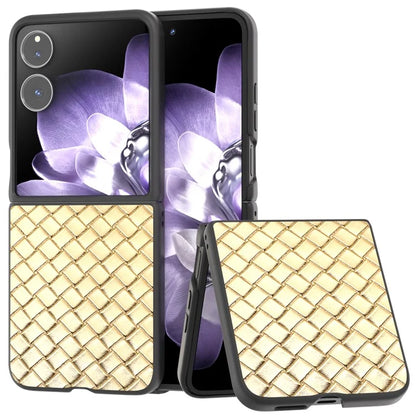 For Xiaomi Mix Flip 5G Case Woven Texture PU Leather Coated PC Mobile Phone Cover