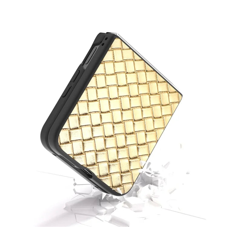 For Xiaomi Mix Flip 5G Case Woven Texture PU Leather Coated PC Mobile Phone Cover