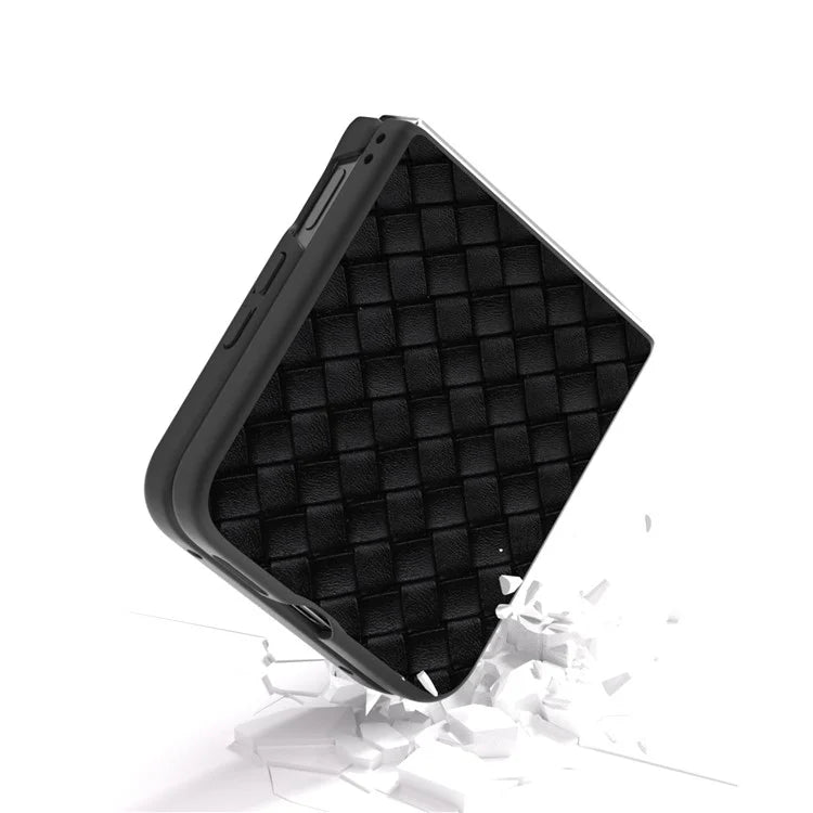For Xiaomi Mix Flip 5G Case Woven Texture PU Leather Coated PC Mobile Phone Cover