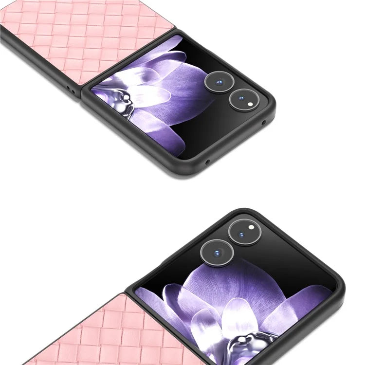 For Xiaomi Mix Flip 5G Case Woven Texture PU Leather Coated PC Mobile Phone Cover