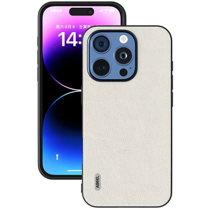 ABEEL For iPhone 16 Pro Max Case Anti-Scratch Genuine Cow Leather Back Phone Cover