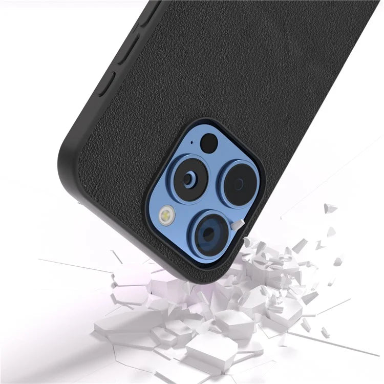 ABEEL For iPhone 16 Pro Max Case Anti-Scratch Genuine Cow Leather Back Phone Cover