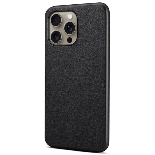 For iPhone 16 Pro Max Case Leather Coated PC+TPU Anti-Scratch Phone Cover