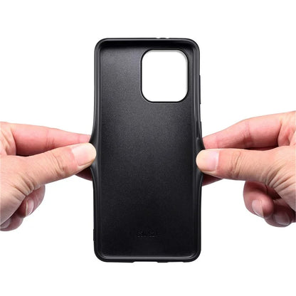 For iPhone 16 Pro Max Case Leather Coated PC+TPU Anti-Scratch Phone Cover
