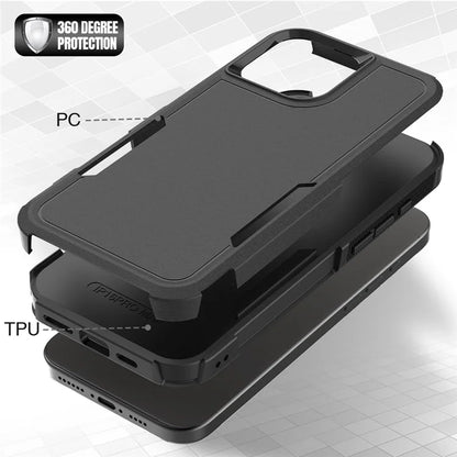 For iPhone 16 Pro Max Case 2-in-1 PC+TPU Shockproof Phone Cover