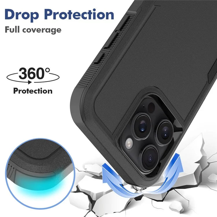 For iPhone 16 Pro Max Case 2-in-1 PC+TPU Shockproof Phone Cover
