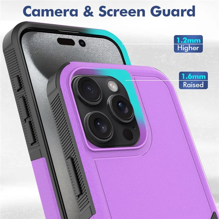 For iPhone 16 Pro Max Case 2-in-1 PC+TPU Shockproof Phone Cover