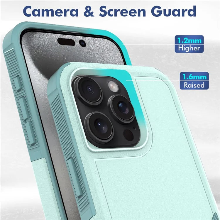 For iPhone 16 Pro Max Case 2-in-1 PC+TPU Shockproof Phone Cover