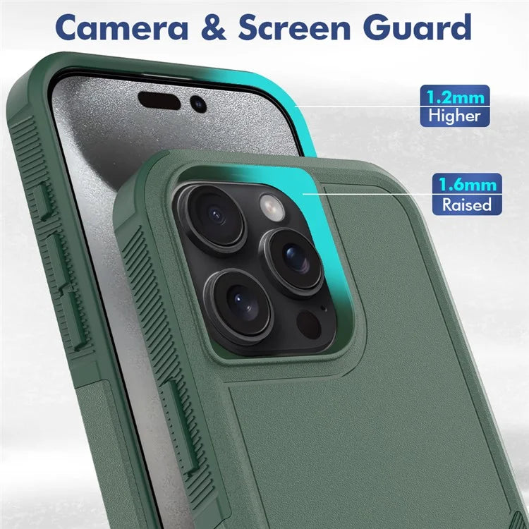For iPhone 16 Pro Max Case 2-in-1 PC+TPU Shockproof Phone Cover