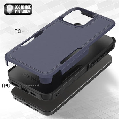 For iPhone 16 Pro Max Case 2-in-1 PC+TPU Shockproof Phone Cover