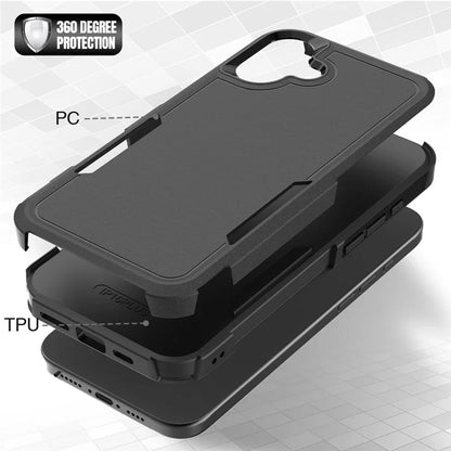 For iPhone 16 Plus Case 2-in-1 PC+TPU Shockproof Phone Cover