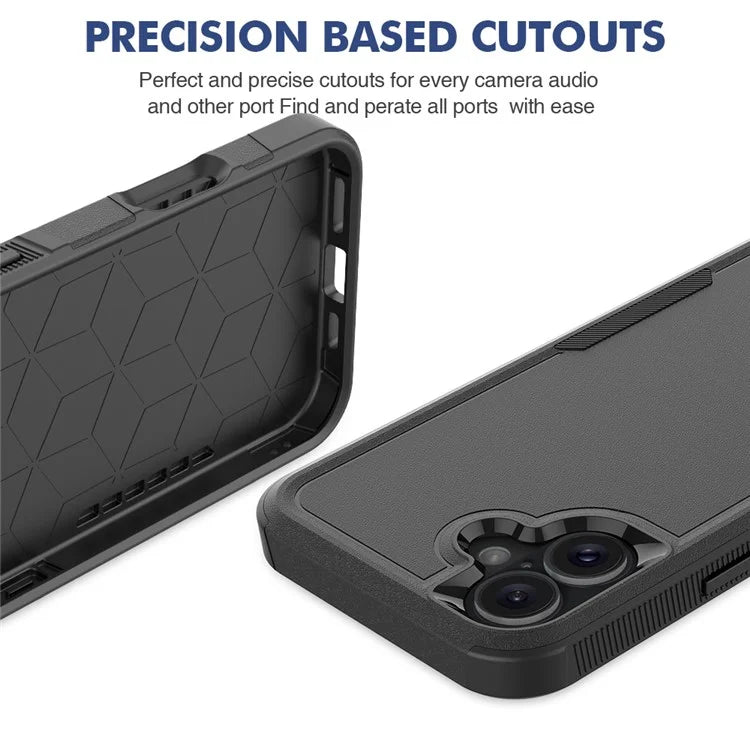 For iPhone 16 Plus Case 2-in-1 PC+TPU Shockproof Phone Cover