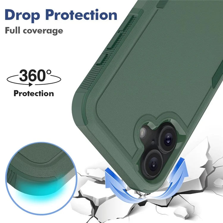 For iPhone 16 Plus Case 2-in-1 PC+TPU Shockproof Phone Cover