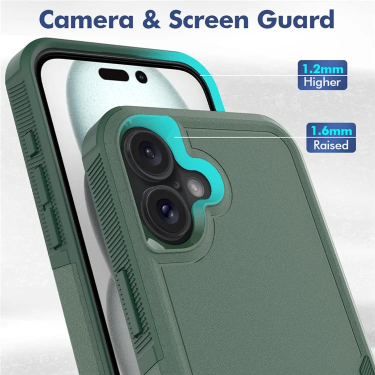 For iPhone 16 Plus Case 2-in-1 PC+TPU Shockproof Phone Cover