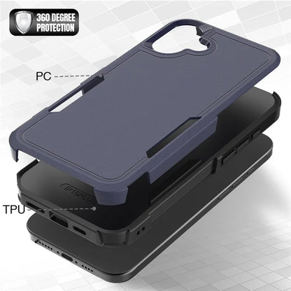 For iPhone 16 Plus Case 2-in-1 PC+TPU Shockproof Phone Cover