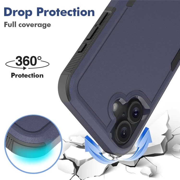 For iPhone 16 Plus Case 2-in-1 PC+TPU Shockproof Phone Cover