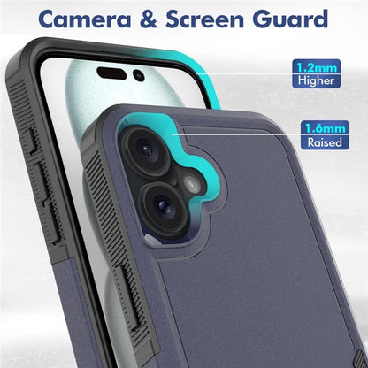For iPhone 16 Plus Case 2-in-1 PC+TPU Shockproof Phone Cover