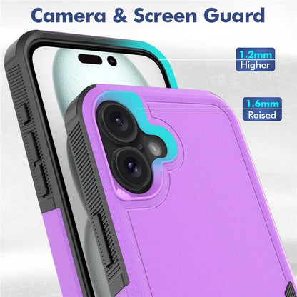 For iPhone 16 Plus Case 2-in-1 PC+TPU Shockproof Phone Cover