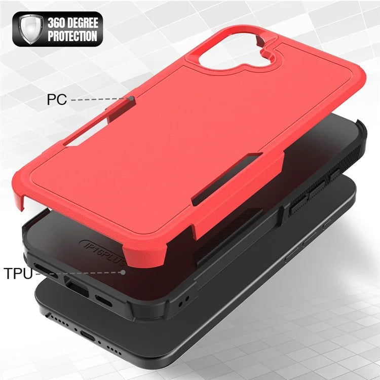 For iPhone 16 Plus Case 2-in-1 PC+TPU Shockproof Phone Cover