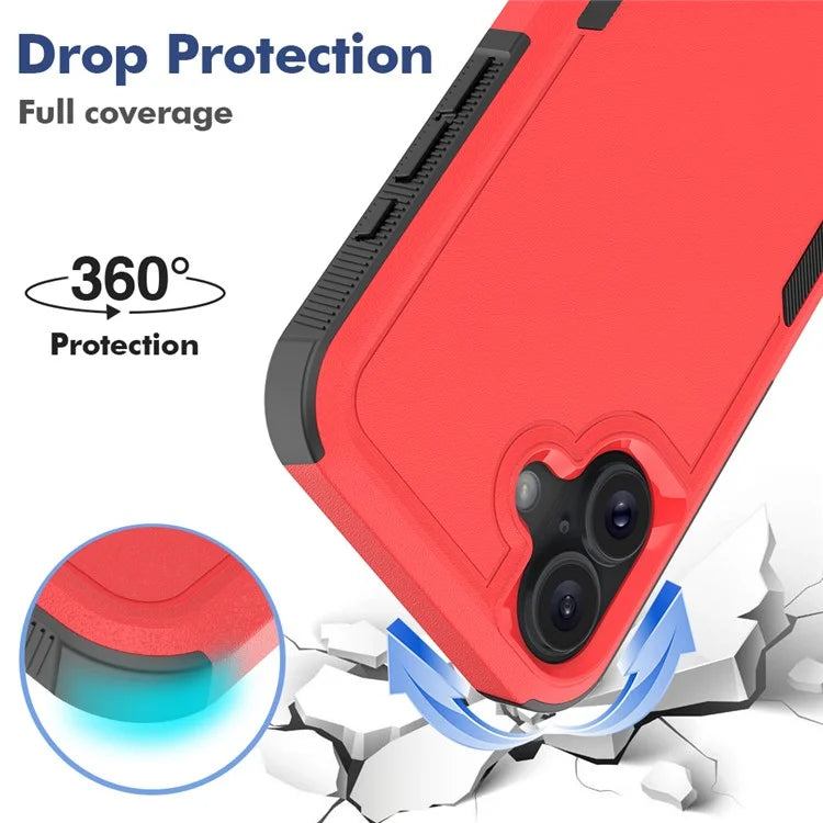 For iPhone 16 Plus Case 2-in-1 PC+TPU Shockproof Phone Cover