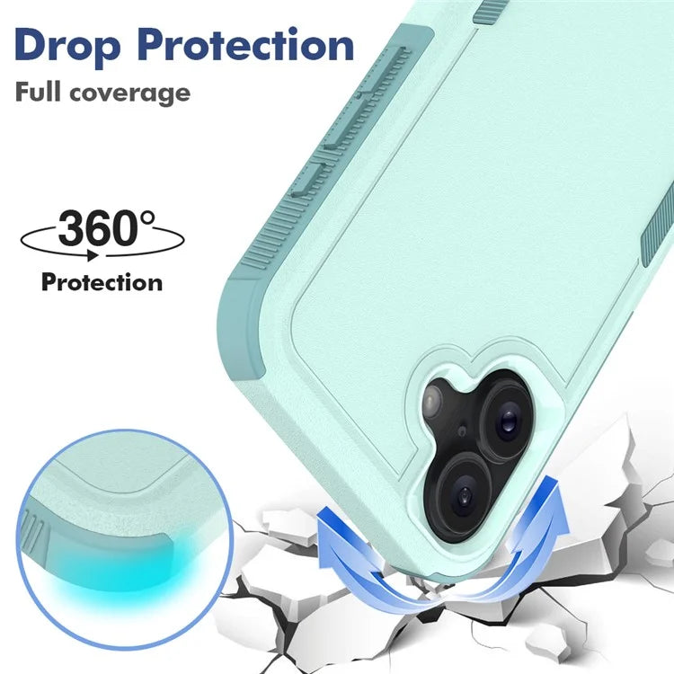 For iPhone 16 Plus Case 2-in-1 PC+TPU Shockproof Phone Cover