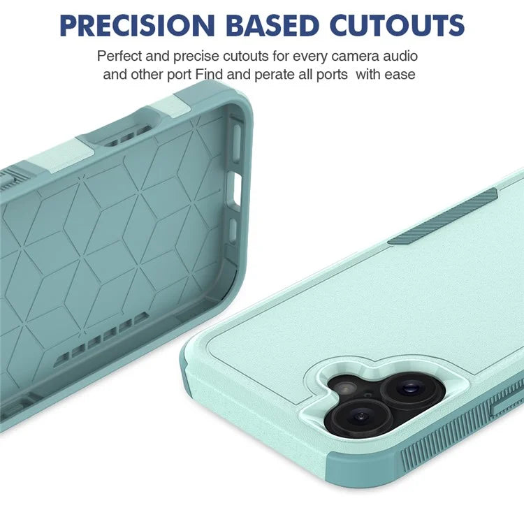 For iPhone 16 Plus Case 2-in-1 PC+TPU Shockproof Phone Cover