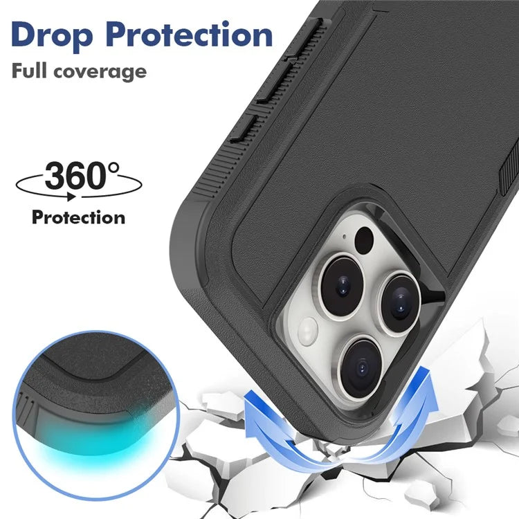 For iPhone 16 Pro Case 2-in-1 PC+TPU Shockproof Phone Cover