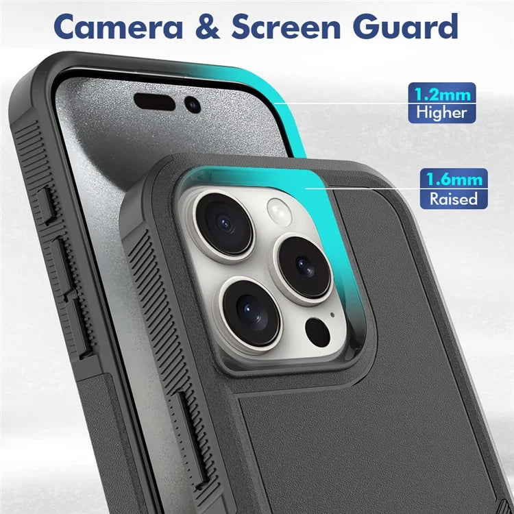 For iPhone 16 Pro Case 2-in-1 PC+TPU Shockproof Phone Cover