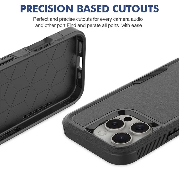 For iPhone 16 Pro Case 2-in-1 PC+TPU Shockproof Phone Cover
