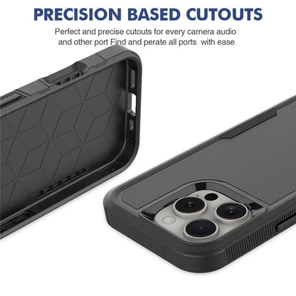 For iPhone 16 Pro Case 2-in-1 PC+TPU Shockproof Phone Cover