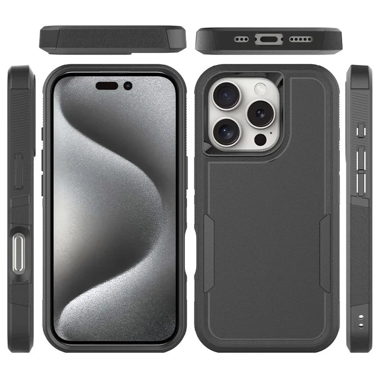 For iPhone 16 Pro Case 2-in-1 PC+TPU Shockproof Phone Cover