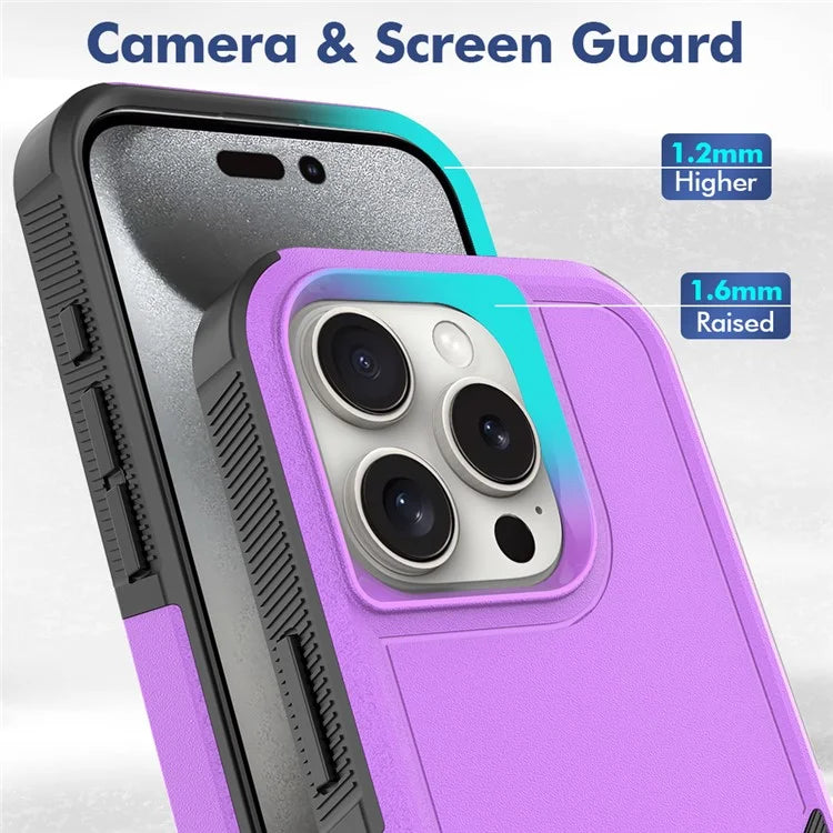 For iPhone 16 Pro Case 2-in-1 PC+TPU Shockproof Phone Cover