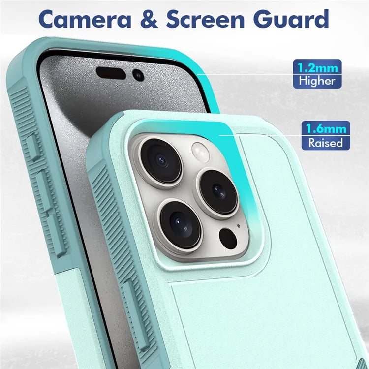 For iPhone 16 Pro Case 2-in-1 PC+TPU Shockproof Phone Cover