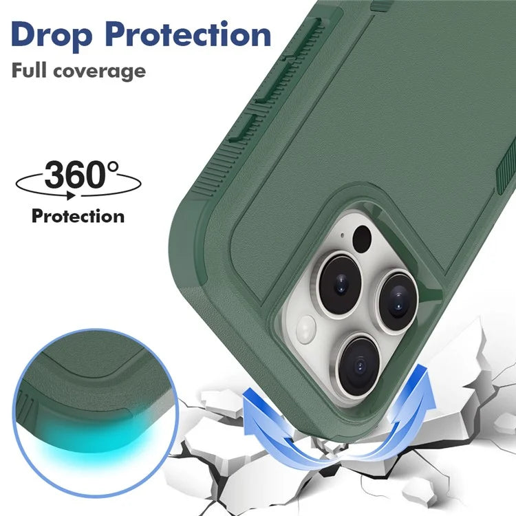 For iPhone 16 Pro Case 2-in-1 PC+TPU Shockproof Phone Cover
