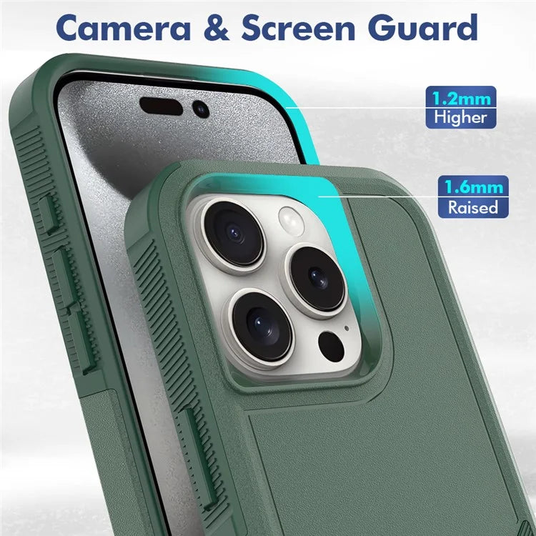 For iPhone 16 Pro Case 2-in-1 PC+TPU Shockproof Phone Cover