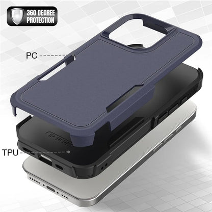 For iPhone 16 Pro Case 2-in-1 PC+TPU Shockproof Phone Cover