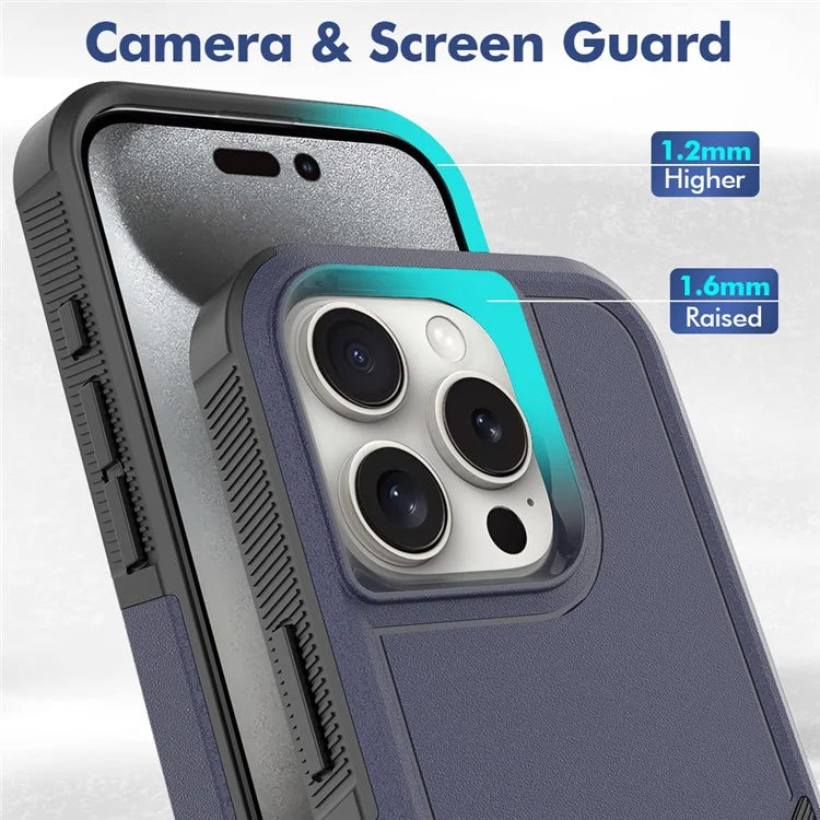 For iPhone 16 Pro Case 2-in-1 PC+TPU Shockproof Phone Cover