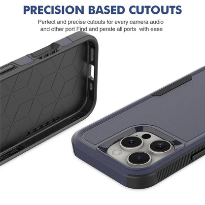 For iPhone 16 Pro Case 2-in-1 PC+TPU Shockproof Phone Cover